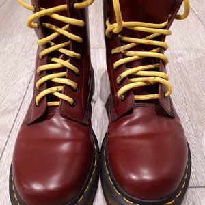 Red Leather Dr. Martens Boots